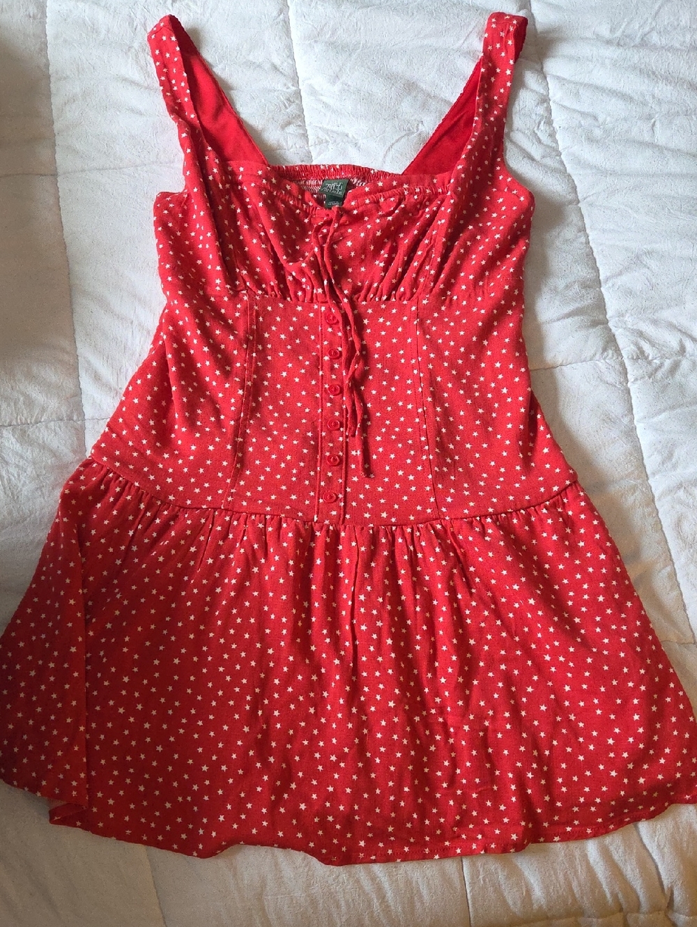 wild fable Red Star Tie-Front Casual Dress